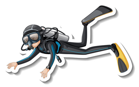 recommend clip art: Scuba Diver cartoon sticker