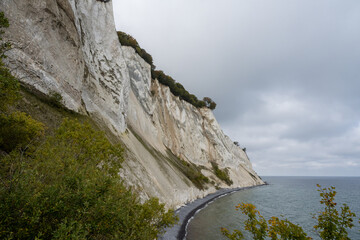 Beautiful chalk cliffs towering over the Baltic Sea. Picture from Mons Klint in Denmark