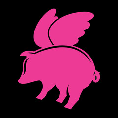 Pig fly logo design. Pig vector. Pig symbol.