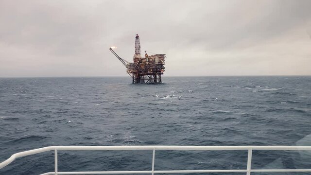 Offshore oil and gas industry. Oil platform or rig in north sea