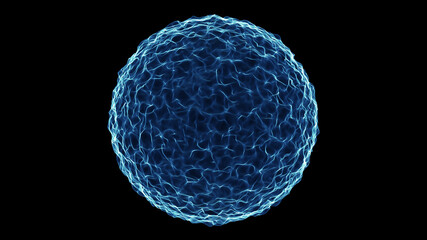 plasma motion in the form of a sphere. smooth movement of particles in the sphere