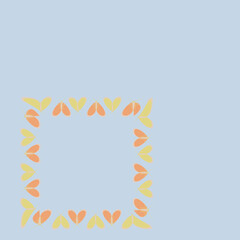 Frames on a square background - stylized moths - graphics. Design elements