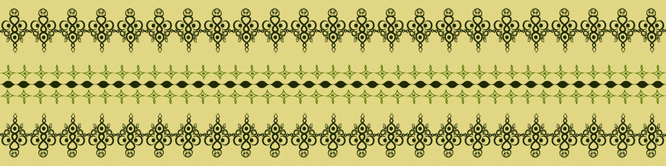 Seamless pattern on 4 x 1 format - horizontal banner, ribbon, braiss. Design element