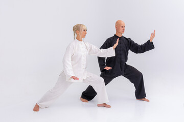 Wushu training in studio session