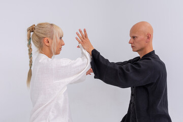 Wushu training in studio session