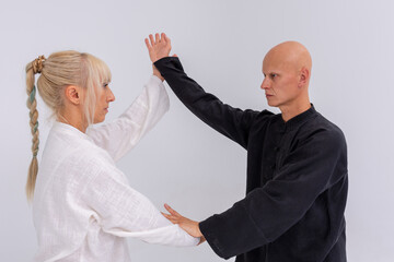 Wushu training in studio session
