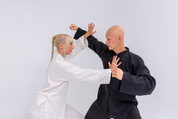Wushu training in studio session