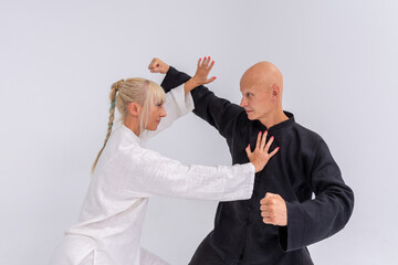 Wushu training in studio session