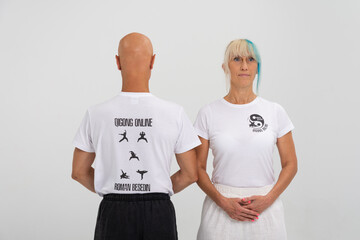 Wushu training in studio session