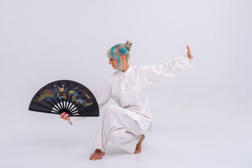 Wushu training in studio session