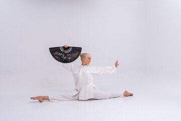 Wushu training in studio session