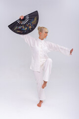 Wushu training in studio session