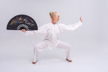 Wushu training in studio session