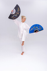 Wushu training in studio session