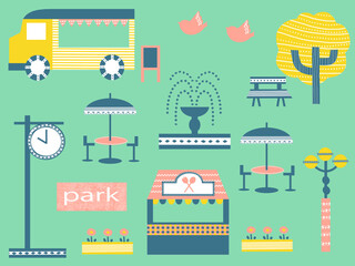 Naklejka premium 公園 素材イラスト
