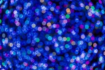 abstract blue christmas lights background
