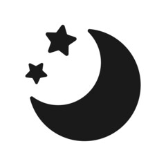 三日月と星のシルエットイラスト © ichico