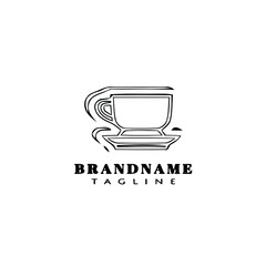 cup cartoon logo design template icon black isolated vector illustration