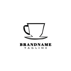 tea cup logo design template icon vector cute