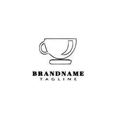 tea cup logo design template icon creative illustration