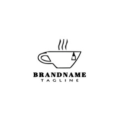 cup cartoon logo design template icon black isolated