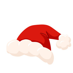 Santa Claus Red Hat for the holiday. Vector illustration in hand-drawn style, isolated on a white background