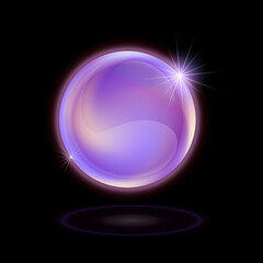 Glowing colorful magic sphere illustration on a black background