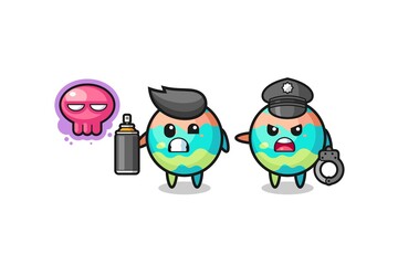 bath bombs cartoon doing vandalism and caught by the police