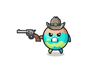 the bath bombs cowboy shooting with a gun