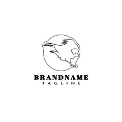 bird logo cartoon icon design template black isolated vector