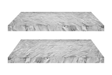 concrete shelf with clipping path, isolated on white background for interior and website web page...