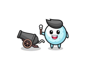 cute snow ball shoot using cannon