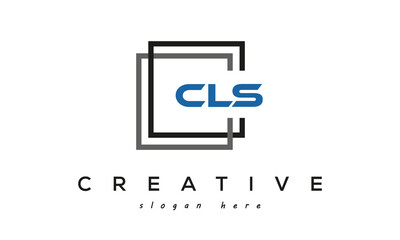 CLS square frame three letters logo design