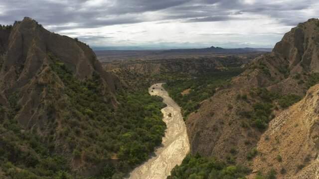 Aerial, Valley And Riverbed, Vashlovani National Park, Georgia
