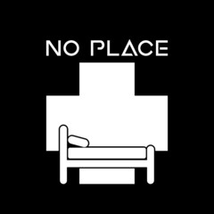No place icon isolated on dark background
