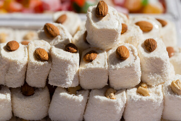 Turkish delight with almonds