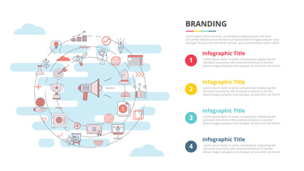 branding concept for infographic template banner with four point list information