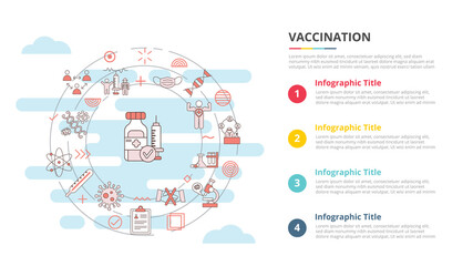vaccination concept for infographic template banner with four point list information