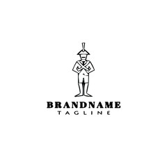army soldier logo cartoon icon design template black isolated illustration