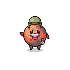 Fototapeta premium cute mars as veteran cartoon