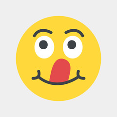 Tongue emoji icon vector illustration in flat style, use for website mobile app presentation