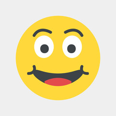 Smile emoji icon vector illustration in flat style, use for website mobile app presentation