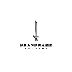 sword logo cartoon icon design template black isolated vector