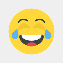 Laughing emoji icon vector illustration in flat style, use for website mobile app presentation