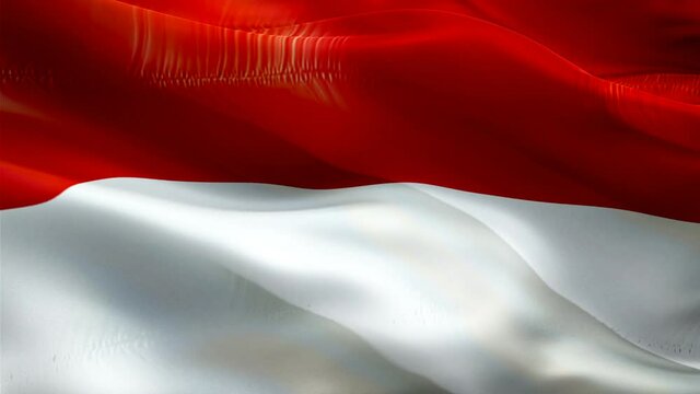 Indonesian flag. 3d Indonesia flag waving video. Sign of Indonesia seamless loop animation. Indonesian flag HD resolution Background. Indonesia flag Closeup 1080p HD video for Independence Day,Victory