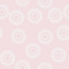 Seamless pattern. Vintage decorative elements knitting or spirograph, abstract background. Islamic, Arabic, Indian, ottoman motifs. Perfect for printing on fabric or paper.
