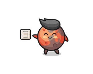 cartoon mars is turning off light
