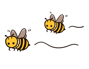 飛んでいるかわいいミツバチ