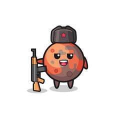 cute mars cartoon as Russian army