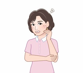 パーマを掛けたおしゃれなおばさん